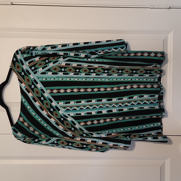 Bob Mackie Tribal Striped Blouse XL - Picture 4 of 4